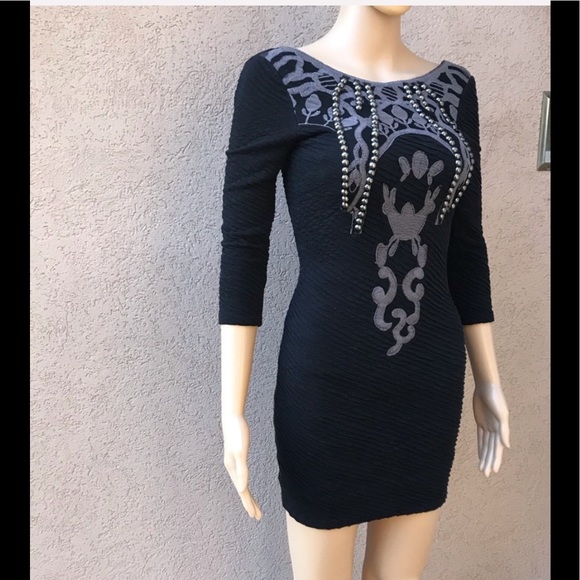 Free people black bodycon dress size xsmall - Picture 7 of 7